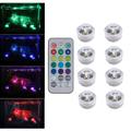 Vannfast RGB-LED-lampe med 2 fjernkontroller - 10 stk.
