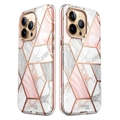 Supcase Cosmo iPhone 14 Pro Hybrid-deksel - Rosa Marmor