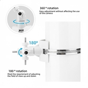 Holder for stolpemontert overvåkningskamera med 1/4 skrue - hvit