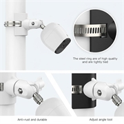 Holder for stolpemontert overvåkningskamera med 1/4 skrue - hvit