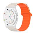 Swatch Royal Pop med magnetisk silikonrem og åttekantet urkasse - Hvit / Oransje