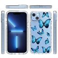 Sweet Armor Series iPhone 14 Plus Hybrid-deksel - Blå sommerfugl