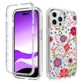 Sweet Armor Series iPhone 14 Pro Hybrid-deksel - Fargerike blomster