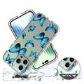 Sweet Armor Series iPhone 14 Pro Max Hybrid-deksel - Blå sommerfugl