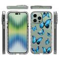 Sweet Armor Series iPhone 14 Pro Max Hybrid-deksel - Blå sommerfugl