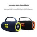 T&G TG484 bærbar Bluetooth-høyttaler 30W med RGB-lys - blå