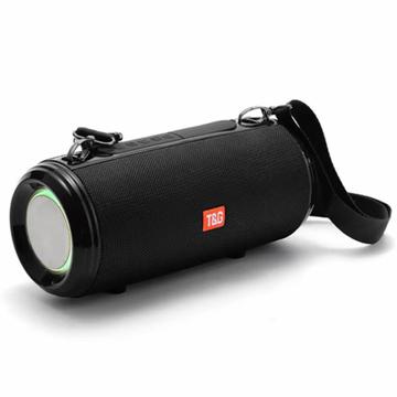T&G TG537 RGB Light Bluetooth-høyttaler med høy effekt, vanntett, bærbar datamaskin-subwooferhøyttaler med støtte for FM TF-kort - svart