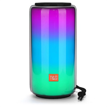 T&G TG639 Stereo Bluetooth-høyttaler med RGB Lys - Svart
