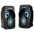 T-Wolf S11 Stereo PC-høyttalere med RGB Lys - Svart