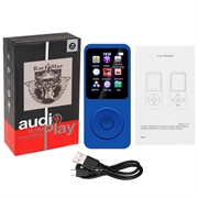 T1 bærbar MP4-musikkspiller med 1.8" skjerm og 64GB TF-kort - mørkeblå