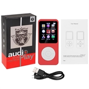 T1 bærbar MP4-musikkspiller med 1.8" skjerm og 64GB TF-kort - rød