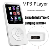 T1 bærbar MP4-musikkspiller med 1.8" skjerm og 64GB TF-kort - hvit