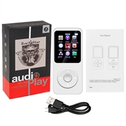 T1 bærbar MP4-musikkspiller med 1.8" skjerm og 64GB TF-kort - hvit