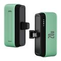 T160 Mini bærbar USB-C-powerbank- PD 20W, 5000 mAh - grønn