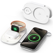 T5 3-i-1 sammenleggbar trådløs reiselader 15W - hvit