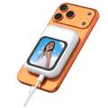 T7 USB-C-koblet magnetisk selfie-skjermspegel med fylllys - hvit
