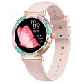 T9 smartklokke med pulsmåler for kvinner - 1.27" - rosa