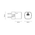 TOOCKI TC2220A2 Mini GaN-vegglader 20W - USB-C/USB-A - Svart