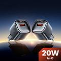 TOOCKI TC2220A2 Mini GaN-vegglader 20W - USB-C/USB-A - Svart
