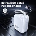 TOOCKI TC55302 30W GaN-lader med uttrekkbar USB-C-kabel - hvit