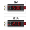 TOPK AC27 Lightning Data & Ladekabel med LCD-skjerm - 1m - Rød