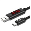 TOPK AC27 USB-C Data & Ladekabel med LCD Skjerm - 1m