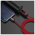 TOPK AC27 USB-C Data & Ladekabel med LCD Skjerm - 1m - Rød