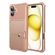 iPhone 17 TPU-deksel med kortholder - Rosa