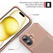 iPhone 17 TPU-deksel med kortholder - Rosa