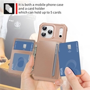 iPhone 17 Pro Max TPU-deksel med kortholder - Rosa