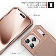 iPhone 17 Pro Max TPU-deksel med kortholder - Rosa