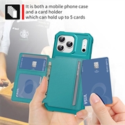 iPhone 17 Pro Max TPU-deksel med kortholder - Turkis