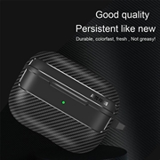 AirPods Pro 3 Børstet TPU-deksel med Karabinkroken - Karbonfiber