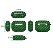 AirPods Pro 3 TPU-deksel med Karabinkroken - Karbonfiber - Grønn