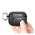 AirPods Pro 2 TPU-deksel med Karabinkroken - Karbonfiber - Svart