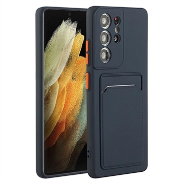 Samsung Galaxy S23 Ultra 5G TPU-deksel med Kortholder - Mørkeblå