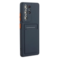 Samsung Galaxy S23 Ultra 5G TPU-deksel med Kortholder - Mørkeblå