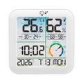 TS-8086 Digitalt termometer og hygrometer med vekkerklokke - hvit