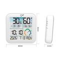 TS-8086 Digitalt termometer og hygrometer med vekkerklokke - hvit