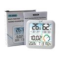 TS-8086 Digitalt termometer og hygrometer med vekkerklokke - hvit