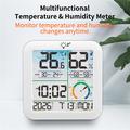 TS-8086 Digitalt termometer og hygrometer med vekkerklokke - hvit