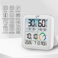 TS-8086 Digitalt termometer og hygrometer med vekkerklokke - hvit