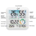 TS-8086 Digitalt termometer og hygrometer med vekkerklokke - hvit