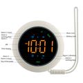 TS-BC800-LED vibrerende vekkerklokke - 3 vibrasjonsnivåer og LED-display - hvit