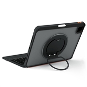 iPad 2022/2025/Air 11 2024/2025 TU3607 Bakgrunnsbelyst magnetisk tastaturetui med 360-graders roterende stativ