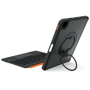 iPad 2022/2025/Air 11 2024/2025 TU3607 Bakgrunnsbelyst magnetisk tastaturetui med 360-graders roterende stativ