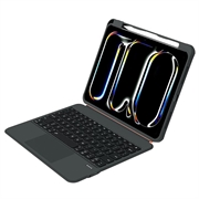 iPad 2022/2025/Air 11 2024/2025 TU3607 Bakgrunnsbelyst magnetisk tastaturetui med 360-graders roterende stativ