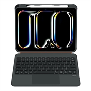 iPad 2022/2025/Air 11 2024/2025 TU3607 Bakgrunnsbelyst magnetisk tastaturetui med 360-graders roterende stativ