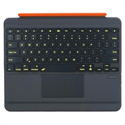 iPad Air 13 2024/2025/iPad Pro 12.9 2018/2020/2021/2022 TU3609 Bakgrunnsbelyst magnetisk tastaturveske med 360-graders roterende stativ - svart