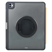 iPad Air 13 2024/2025/iPad Pro 12.9 2018/2020/2021/2022 TU3609 Bakgrunnsbelyst magnetisk tastaturveske med 360-graders roterende stativ - svart